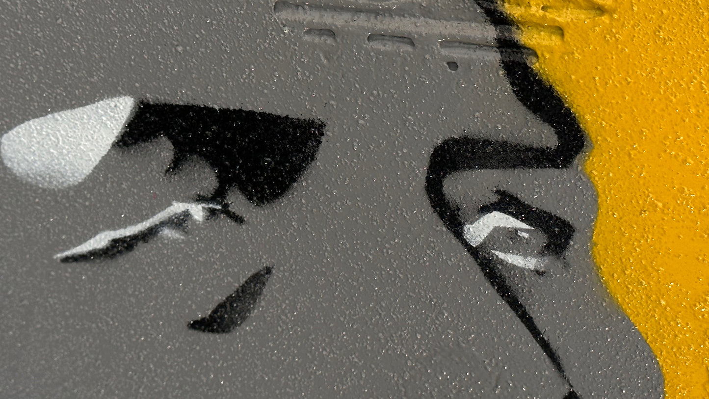 281 : Originalverk / Maleri, blandet teknikk. Resirkulert / gjenbrukt papp