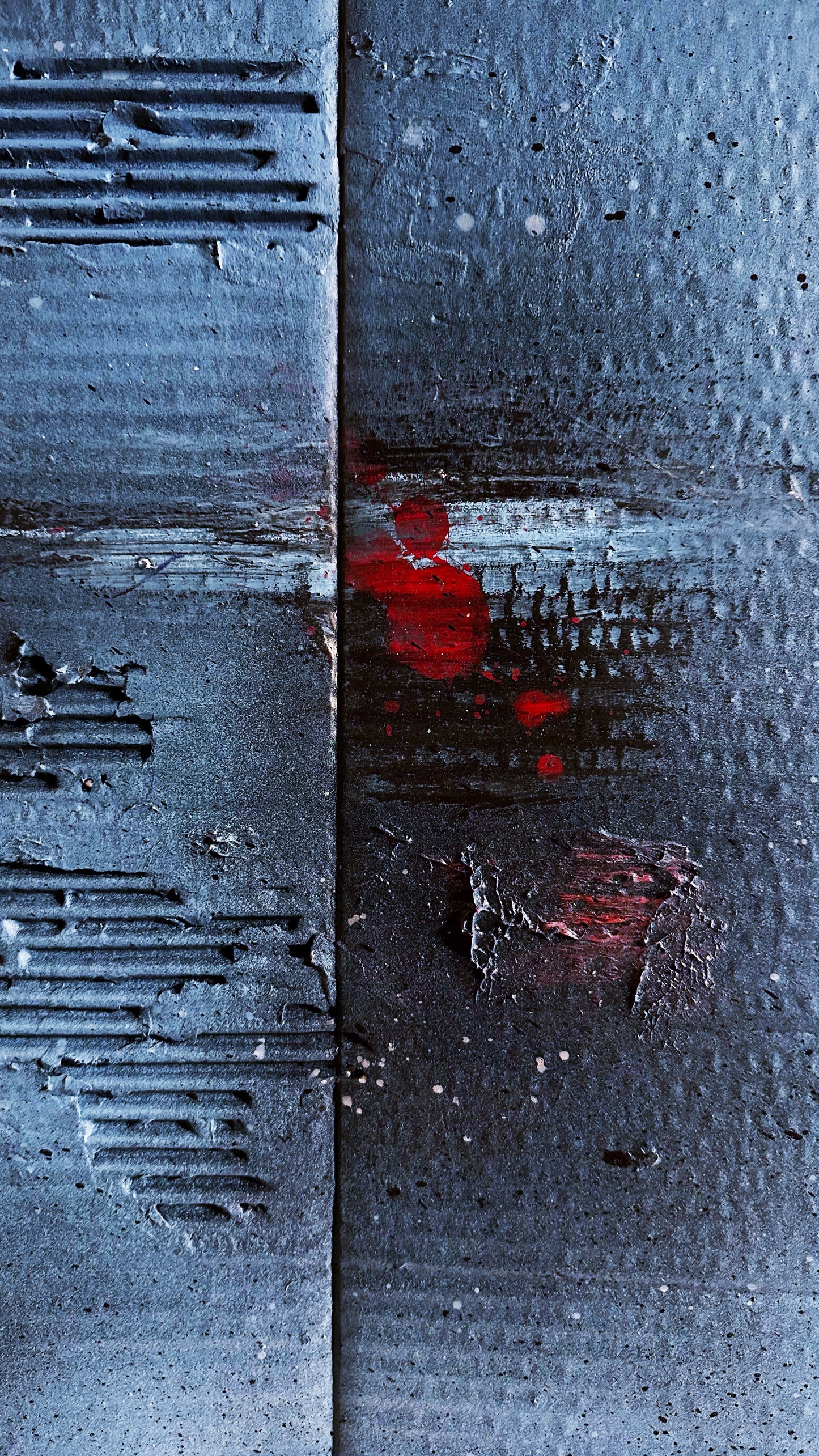 018 : Original work. Painting. Recycled / reused cardboard