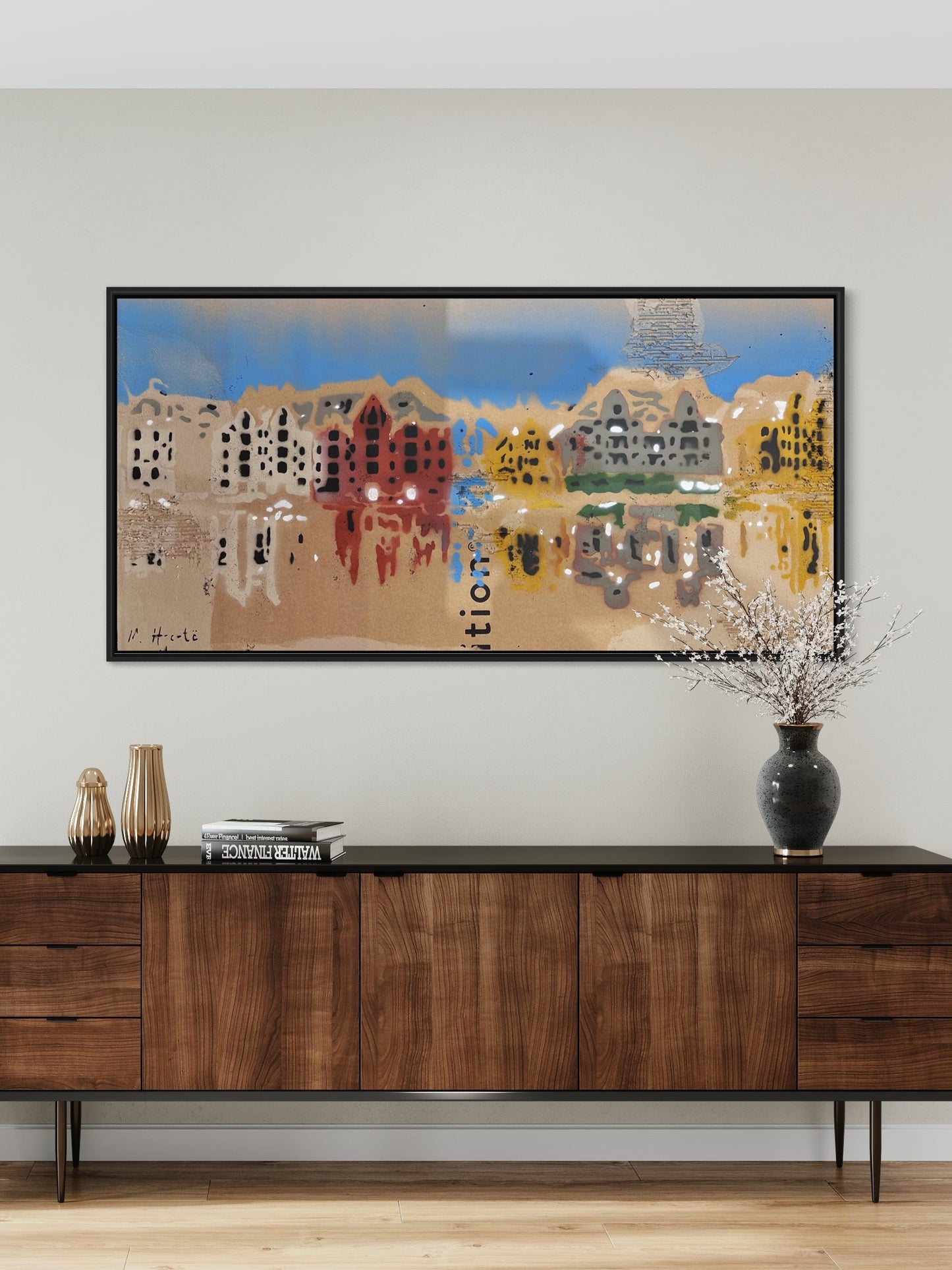 317 Originalverk. Maleri / grafikk. Resirkulert papp