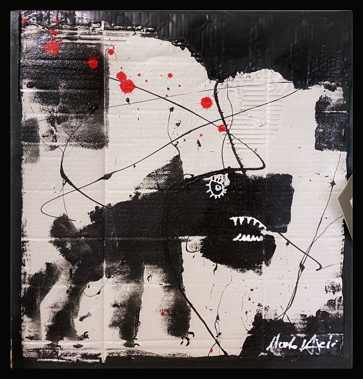 169 : Original work. Painting. Recycled cardboard