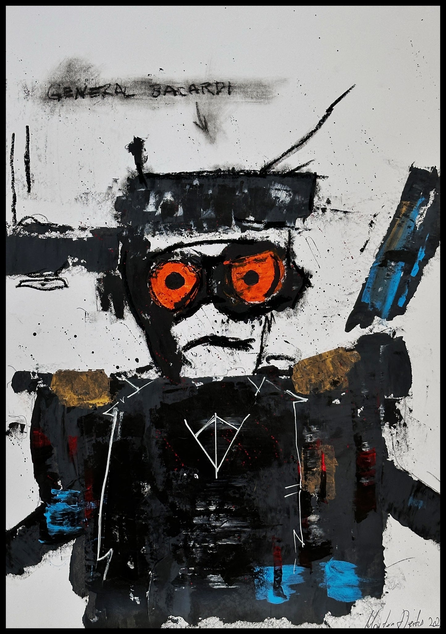 402 Popkunst, blandet teknikk - akryl, kull og olje 