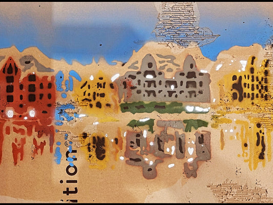 317 Original work. Painting / graphics. Recycled cardboard